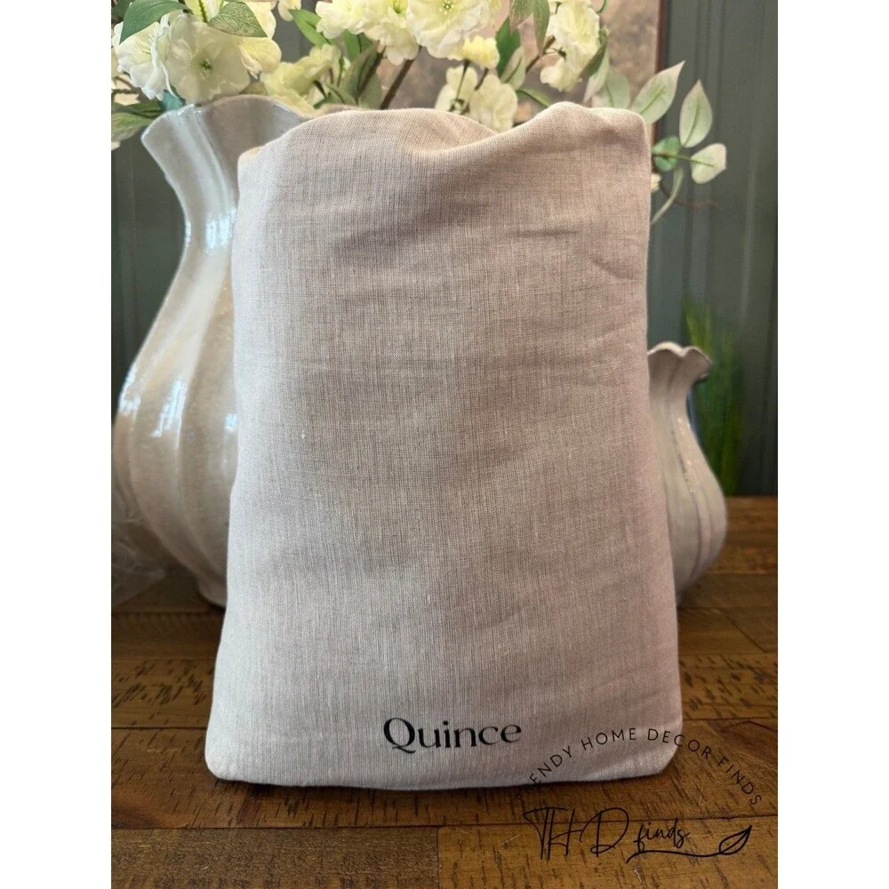New Quince Full Queen Linen Duvet Cover Set 2 Sham NATURAL CHAMBRAY 100% Flax
